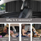 Car with magnetic car shades installed on side windows, demonstrating easy application and fit.
