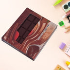 Close-up of the textured cover of the bite-shape chocolate scented diary.