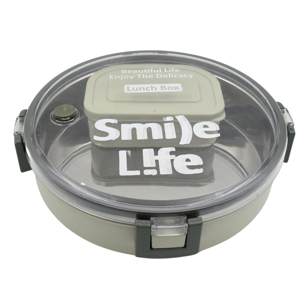 An adult holding the sleek Miracle Stainless Steel Lunch Box, ideal for office or school lunches.
