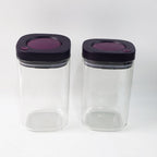 Transparent food storage containers with secure airtight lids in kitchen