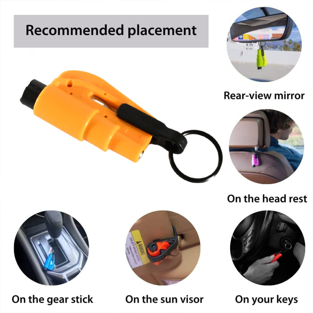 Emergency Safety Cutter keychain demonstrating its compact and portable design.