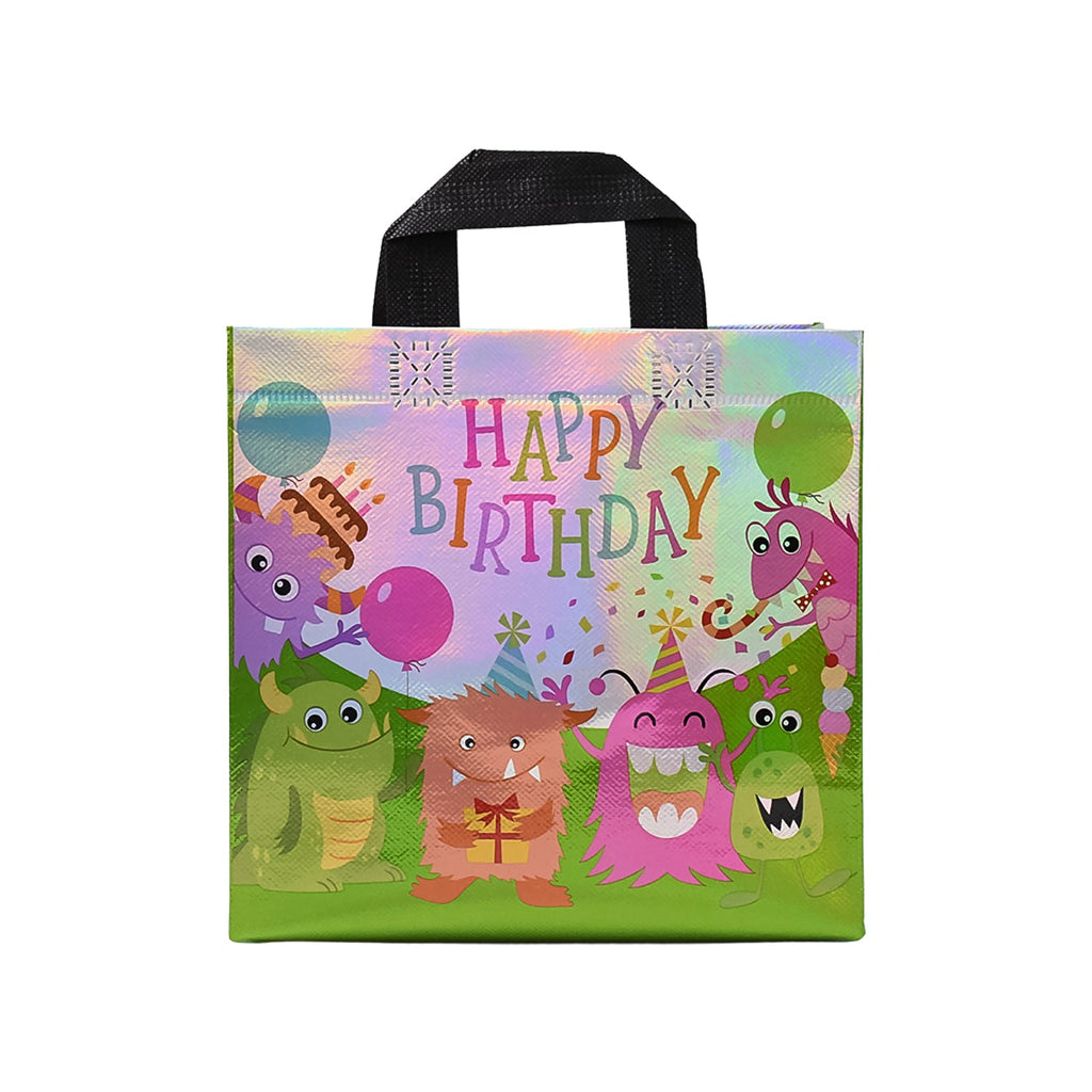 Joyful and vibrant design on reusable birthday gift bag