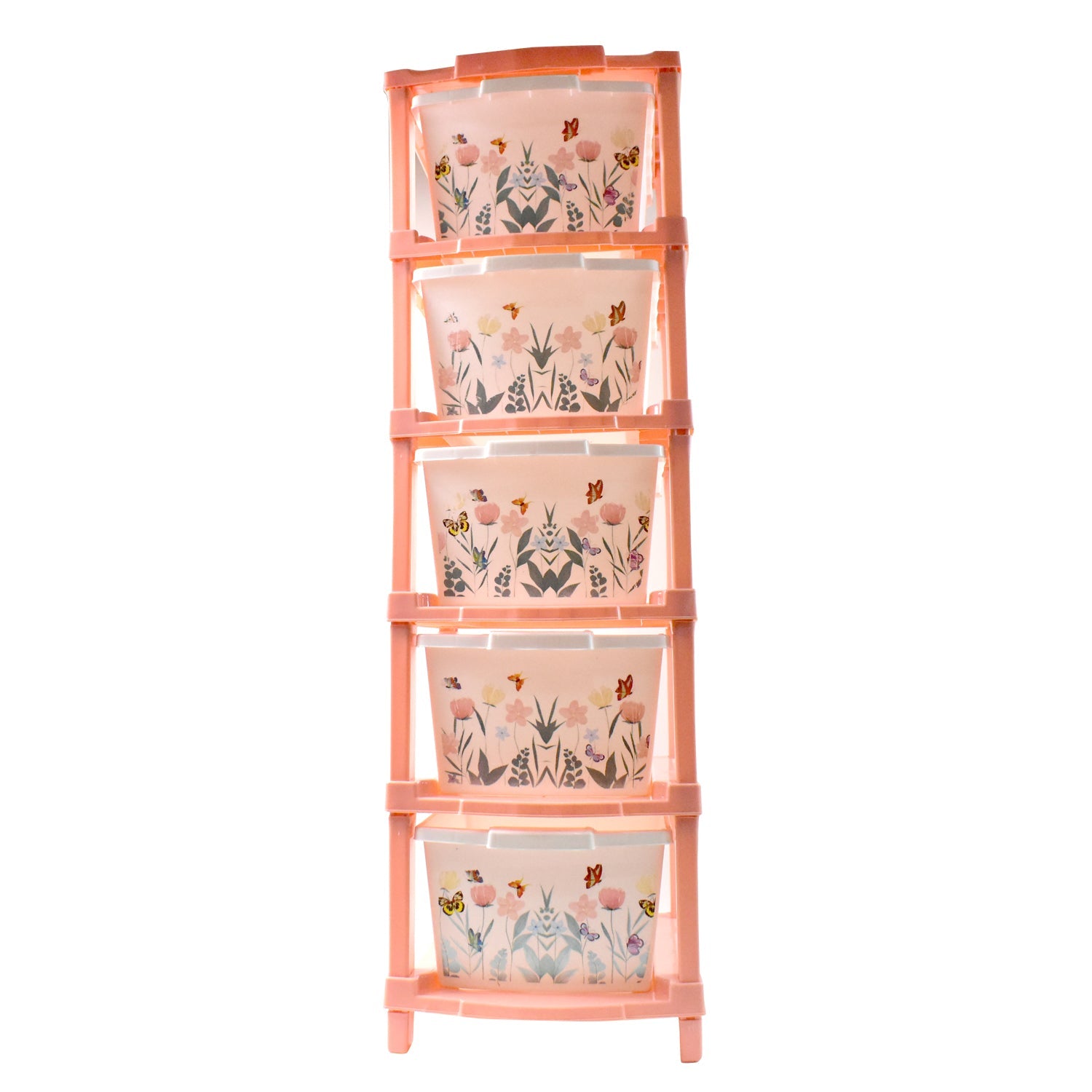 Plastic storage organizer drawer with smooth glossy finish and durable build