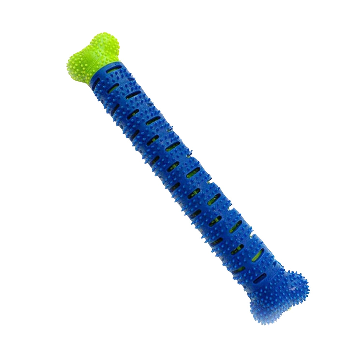 A durable dog toothbrush chew toy, built to withstand vigorous chewing.