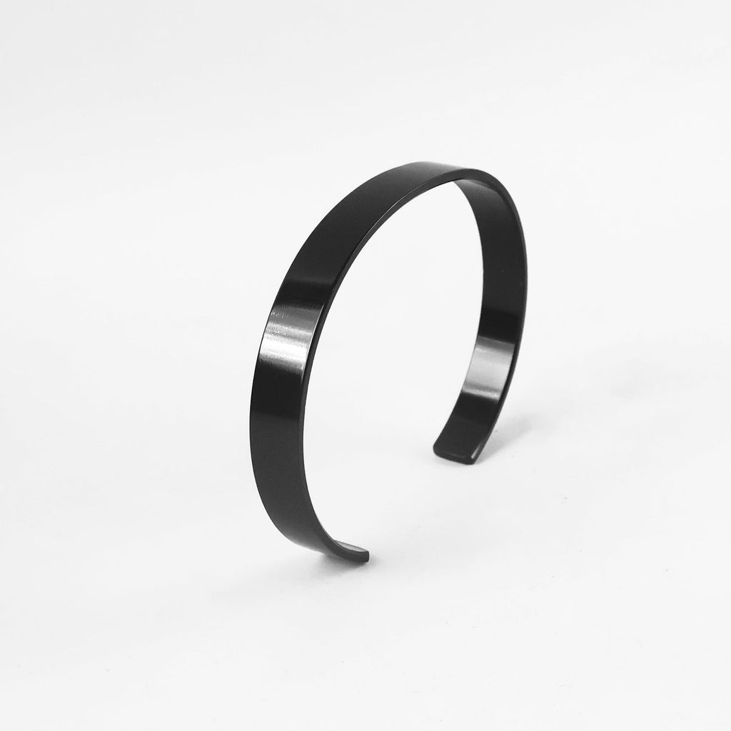 RavenGrip bold black-plated stainless steel men's kada bracelet