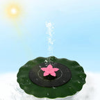 Solar floating fountain with bloom wave water spray enhancing garden pond