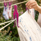 Weather resistant plastic clothespins for laundry