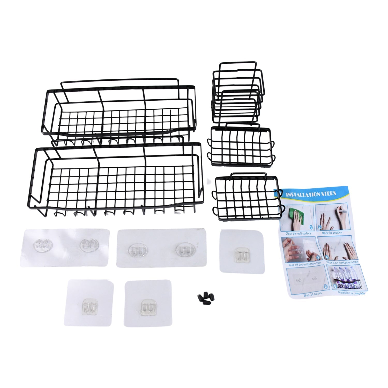 Neat metal shower storage basket for holding shampoo, soap, and shower accessories