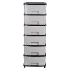 Stone wave design textured plastic drawers on 6-layer storage cabinet