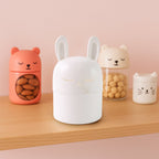 Compact bunny shaped storage box suitable for kitchen or desk use