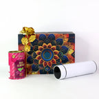 Luxury designer gift box packaging for rose almonds gift hamper