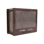 Wooden money save box piggy bank with a friendly snout design