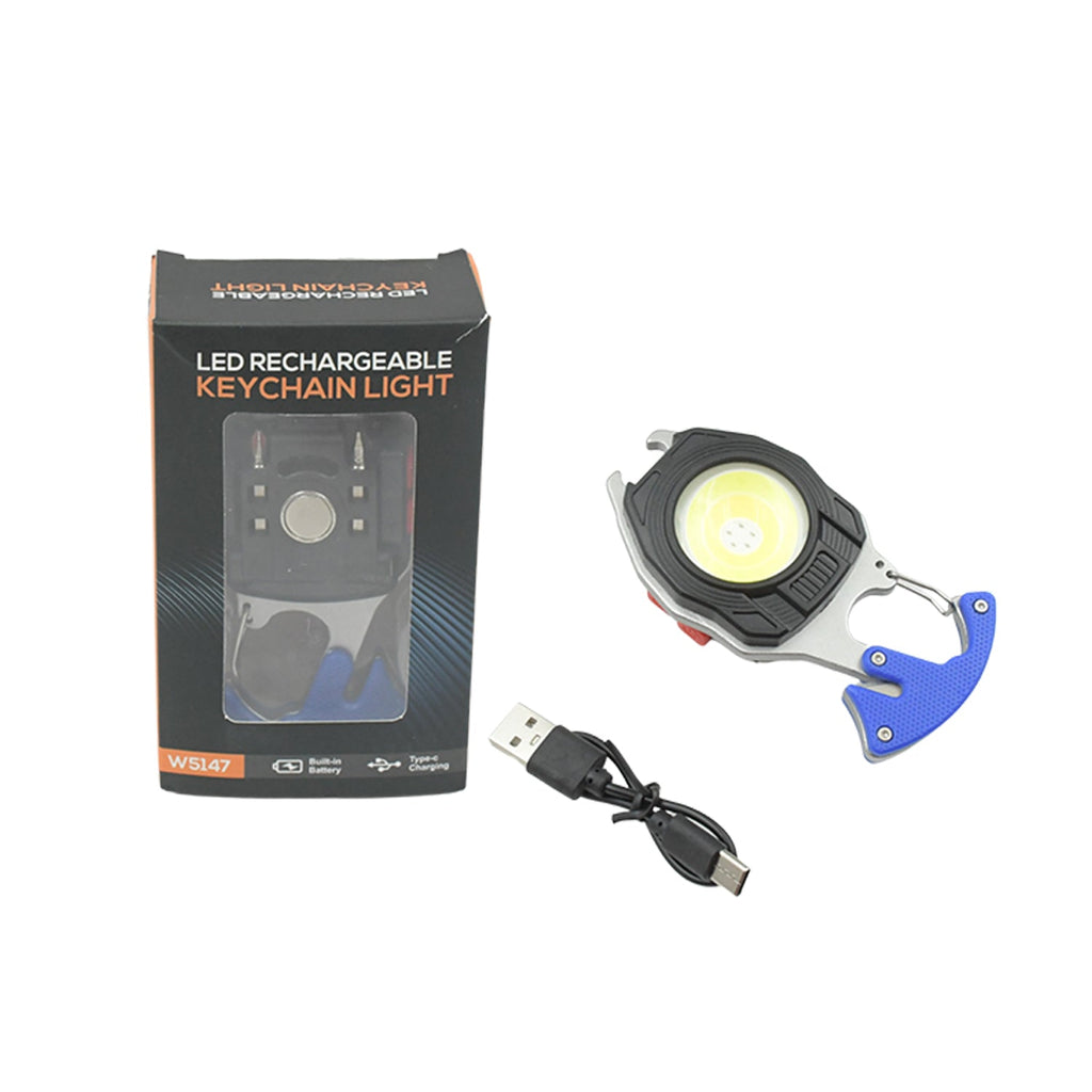 The compact and ergonomic design of the rechargeable LED keychain flashlight.