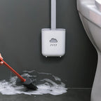 Sleek toilet brush holder designed to complement any modern bathroom decor.