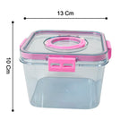 Multiple 1400ML plastic food containers stacked for organized kitchen storage.