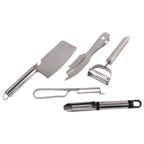 Complete 5-piece stainless steel kitchen tools set for peeling and grating
