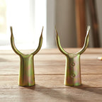 Curved fork fruit plucking tool heads for efficient and safe fruit collection