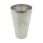 The stainless steel travel mug showcased with its secure, spill-proof lid.