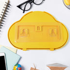 Close-up of the 360-degree rotating mechanism of the yellow wall mount phone case.