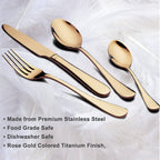 Luxurious royal blue and gold gift box for the gold flatware set.