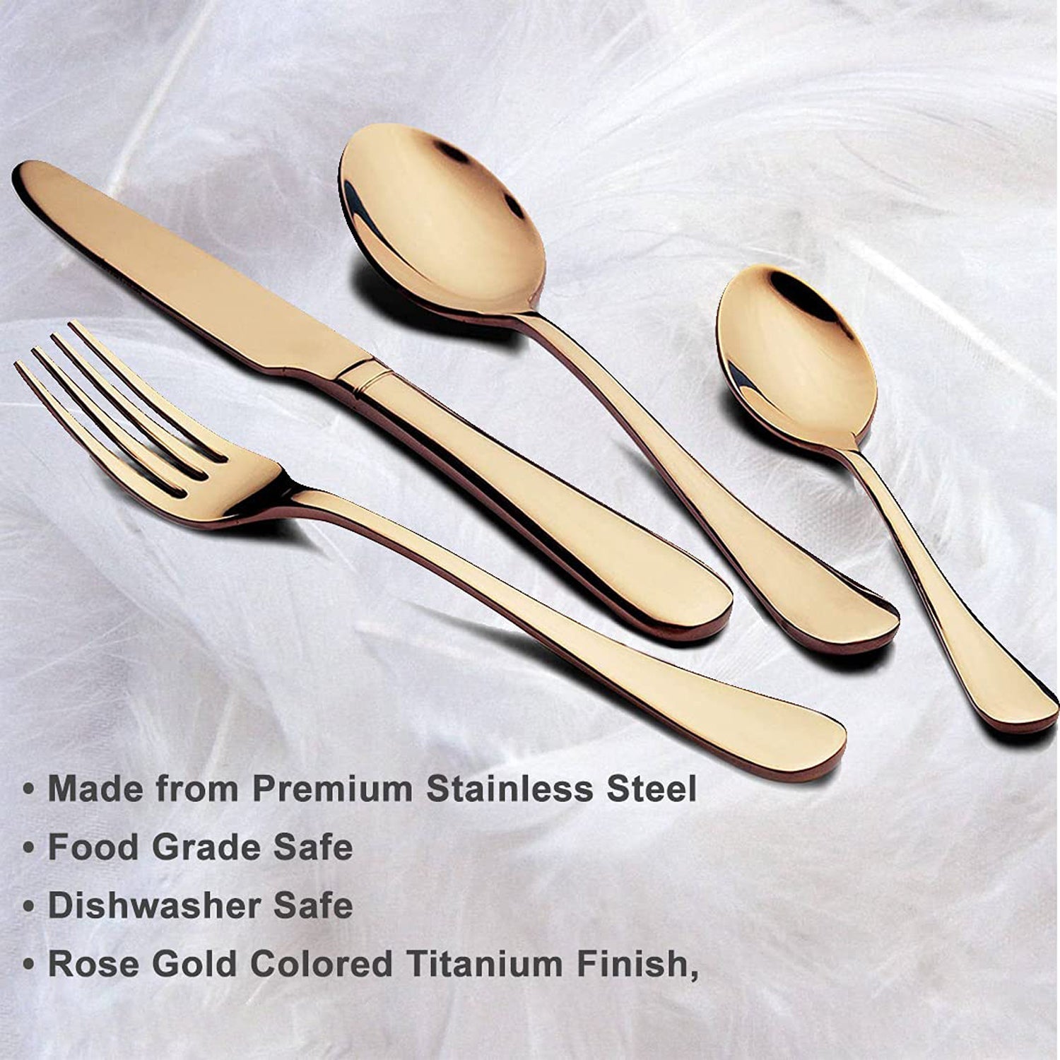 Luxurious royal blue and gold gift box for the gold flatware set.