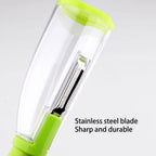 Compact and elegant fruit and vegetable peeler displayed on a kitchen counter.