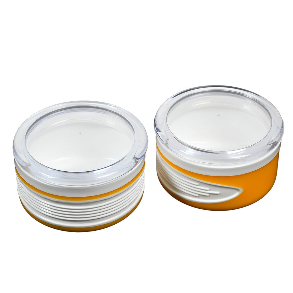 Organivo airtight container storing pasta, demonstrating its generous 550ml capacity.