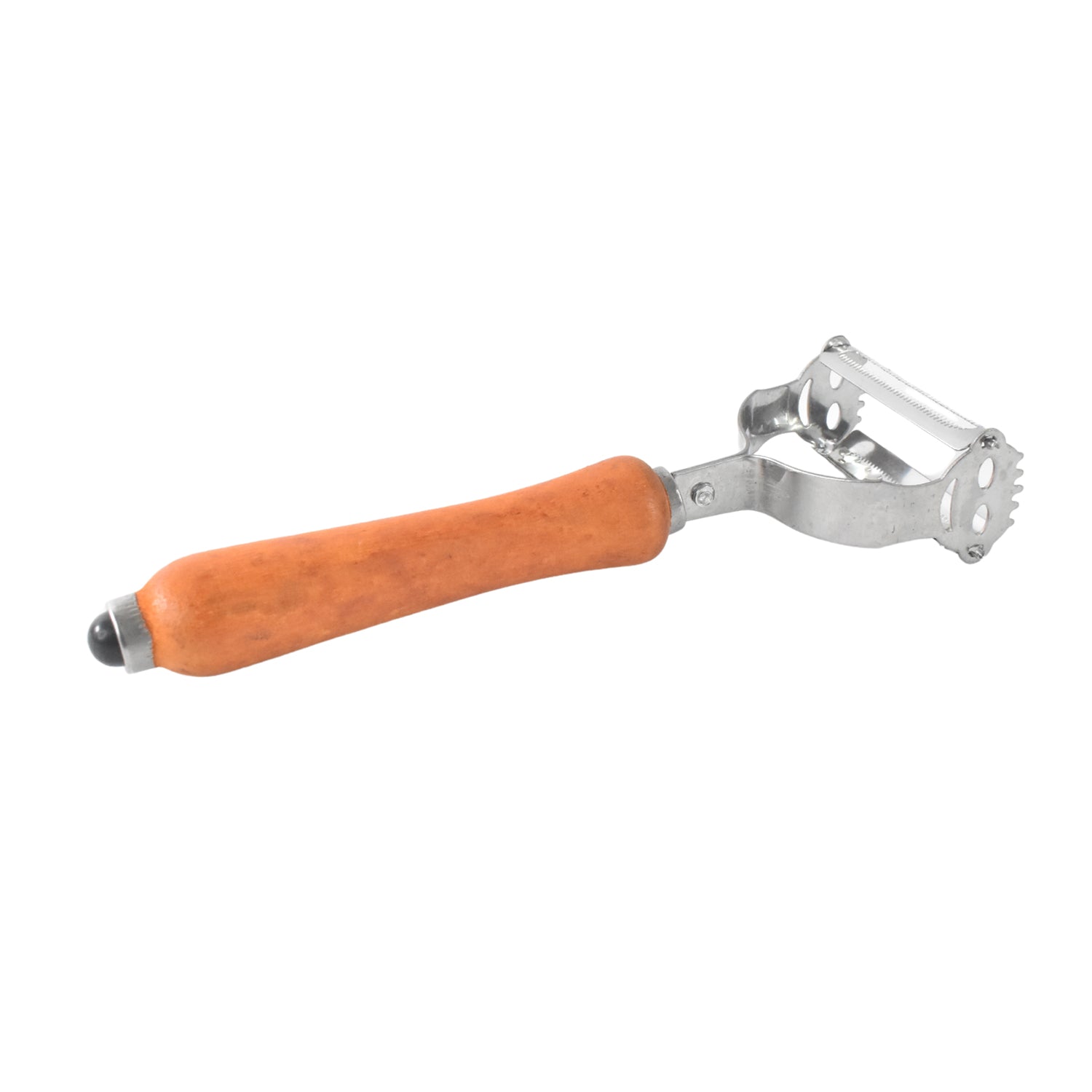 Ergonomic wooden handle of vegetable peeler for comfortable grip