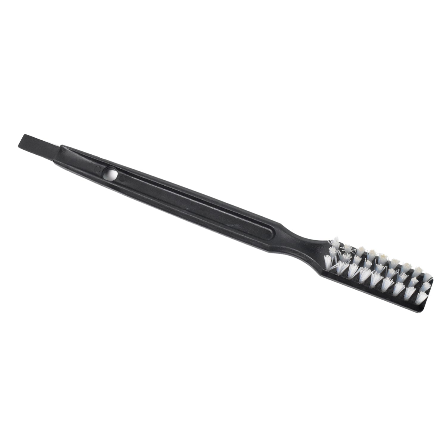 Cleaning brush with a convenient hanging hole for easy storage.