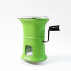 Top view showing transparent ingredient window of manual dry fruit cutter