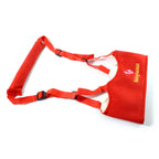 Baby learning to walk using adjustable walking belt with safety support
