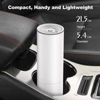 Powerful portable car vacuum cleaner effortlessly cleaning car floor mats.