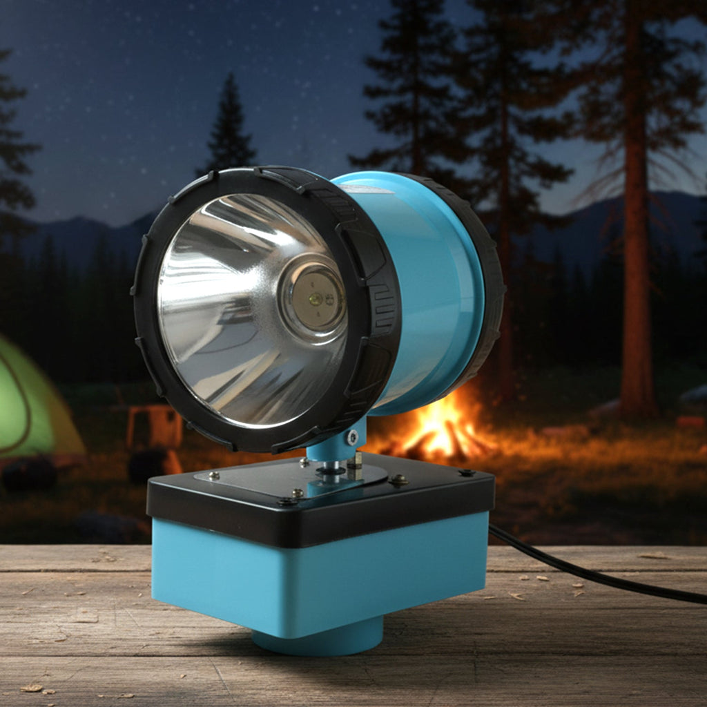 Portable high power outdoor security light with adapter included