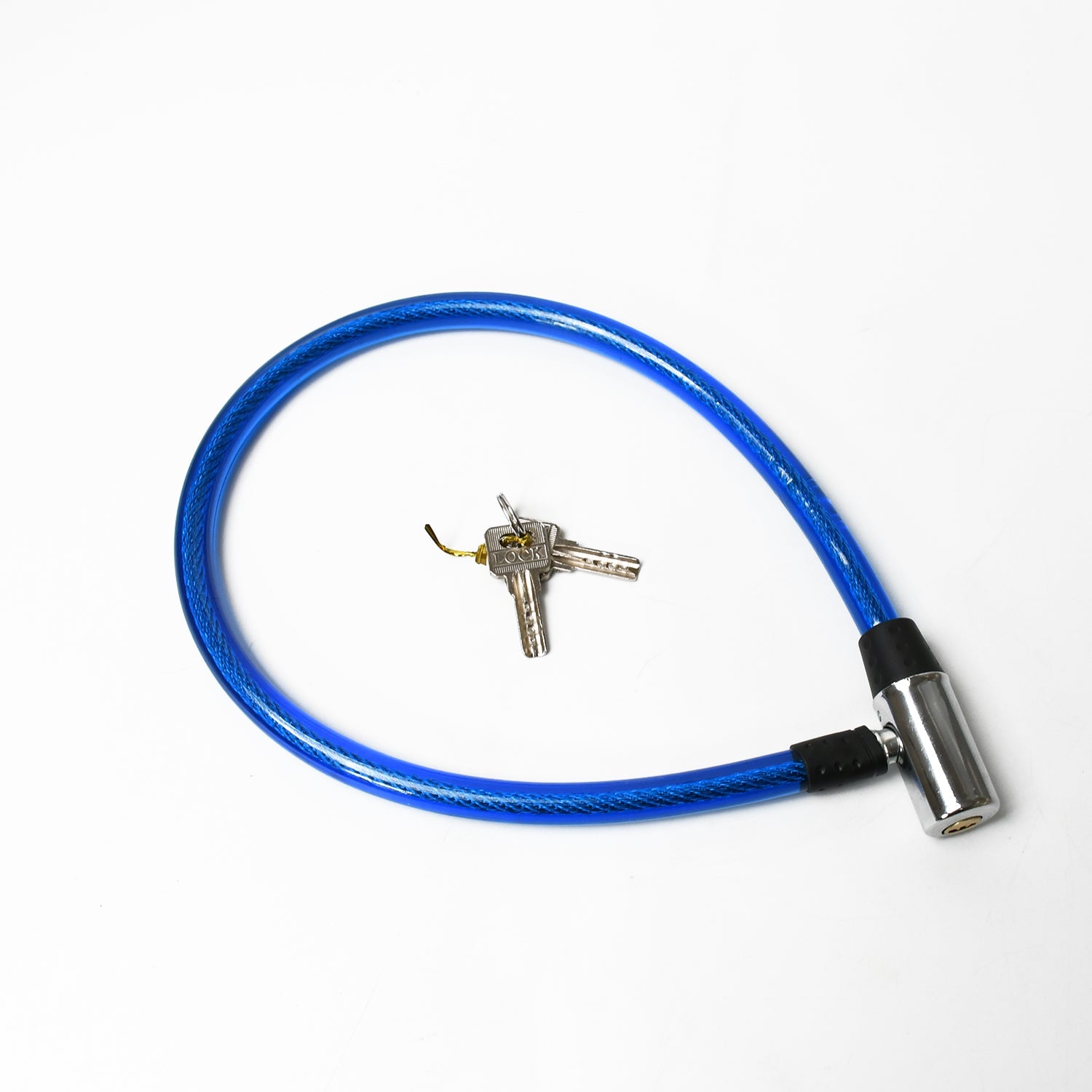Safelix Multi-Purpose Cable Lock used to secure a bag to a railing.