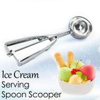 Hand holding the easy-grip handle of the ice cream scooper.