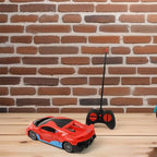 Red and black High-Speed RC Sports Car with spray exhaust effect