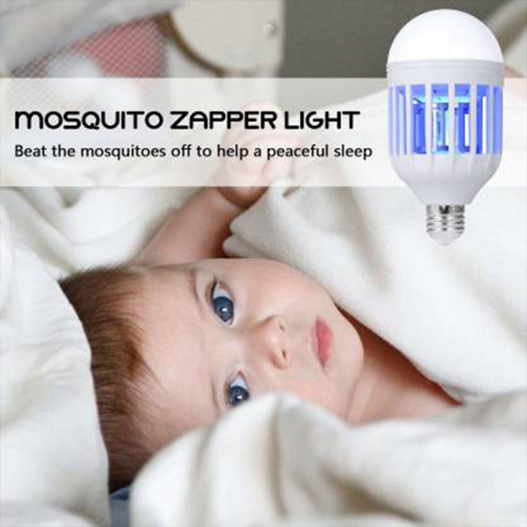 Diagram illustrating the chemical-free operation of the mosquito killer lamp, safe for homes and pets.