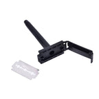 Black razor featuring a durable plastic grip, designed for a steady hold and smooth shave.