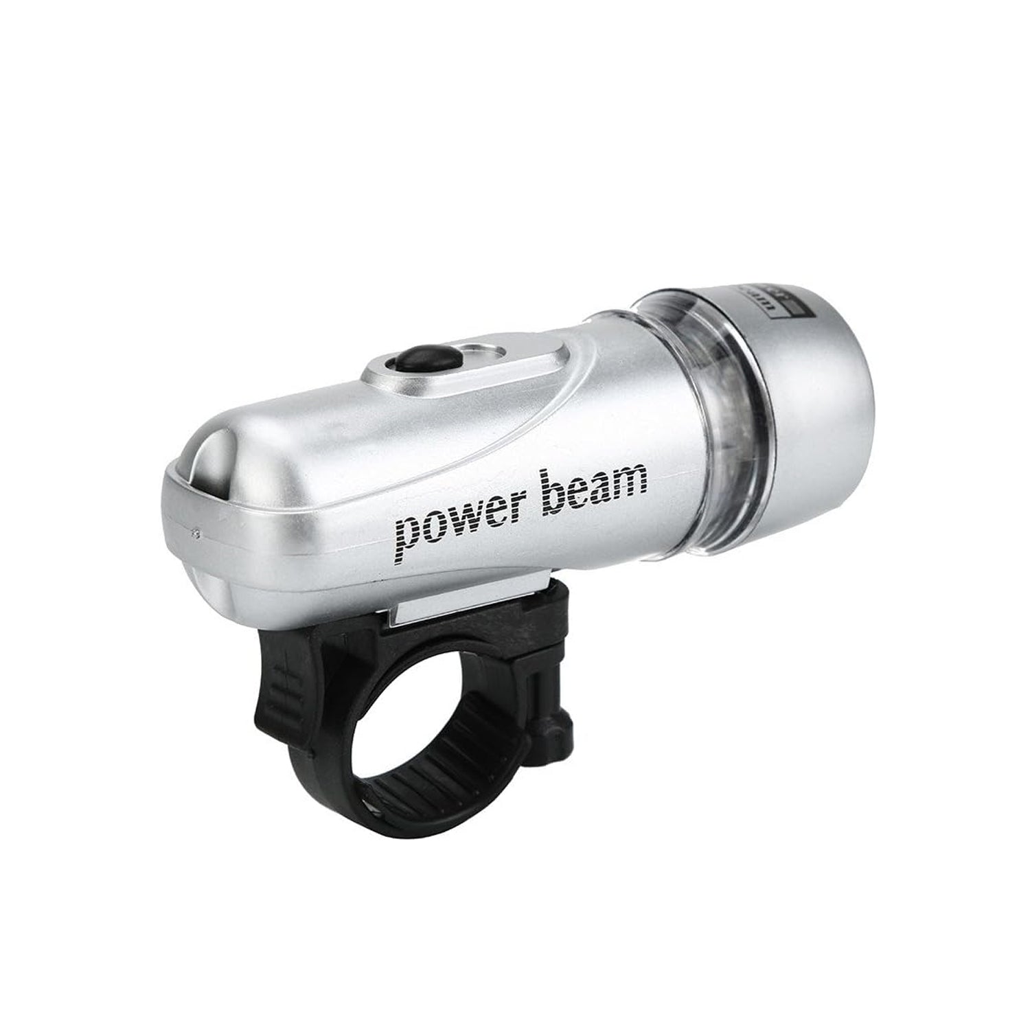 LED bicycle headlight glowing brightly, ensuring visibility on a dark path.