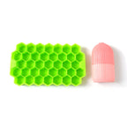 Freezer ice cube tray used with skin cooling face roller tool