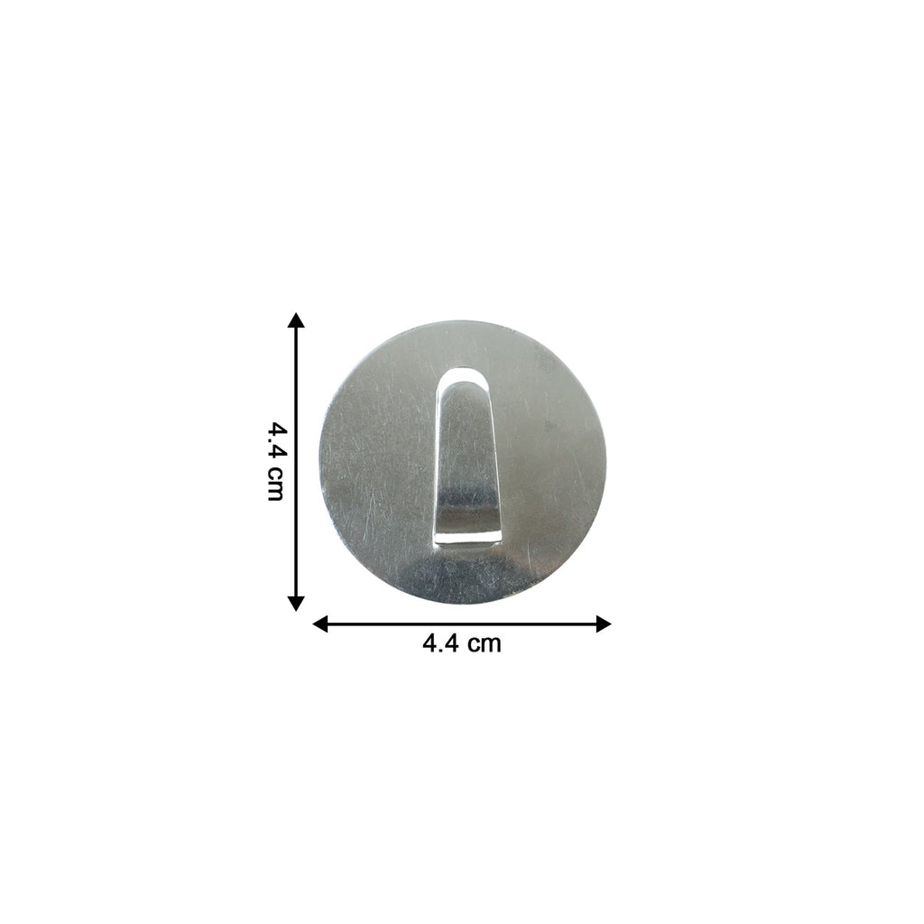 Demonstration of a heavy-duty stainless steel hook holding a substantial weight.