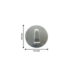 Demonstration of a heavy-duty stainless steel hook holding a substantial weight.