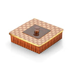 Four-section snack organizer container, ideal for serving dry fruits.