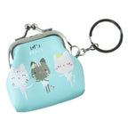 Small essentials pouch with cute cat print and sturdy key ring