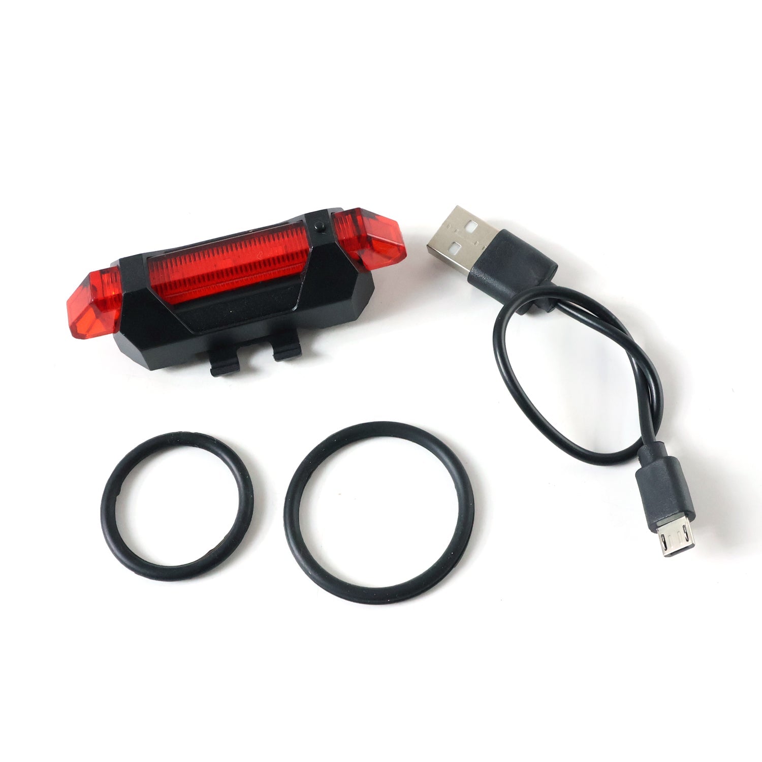 Secure strap mount fixing bicycle LED tail light on bike frame
