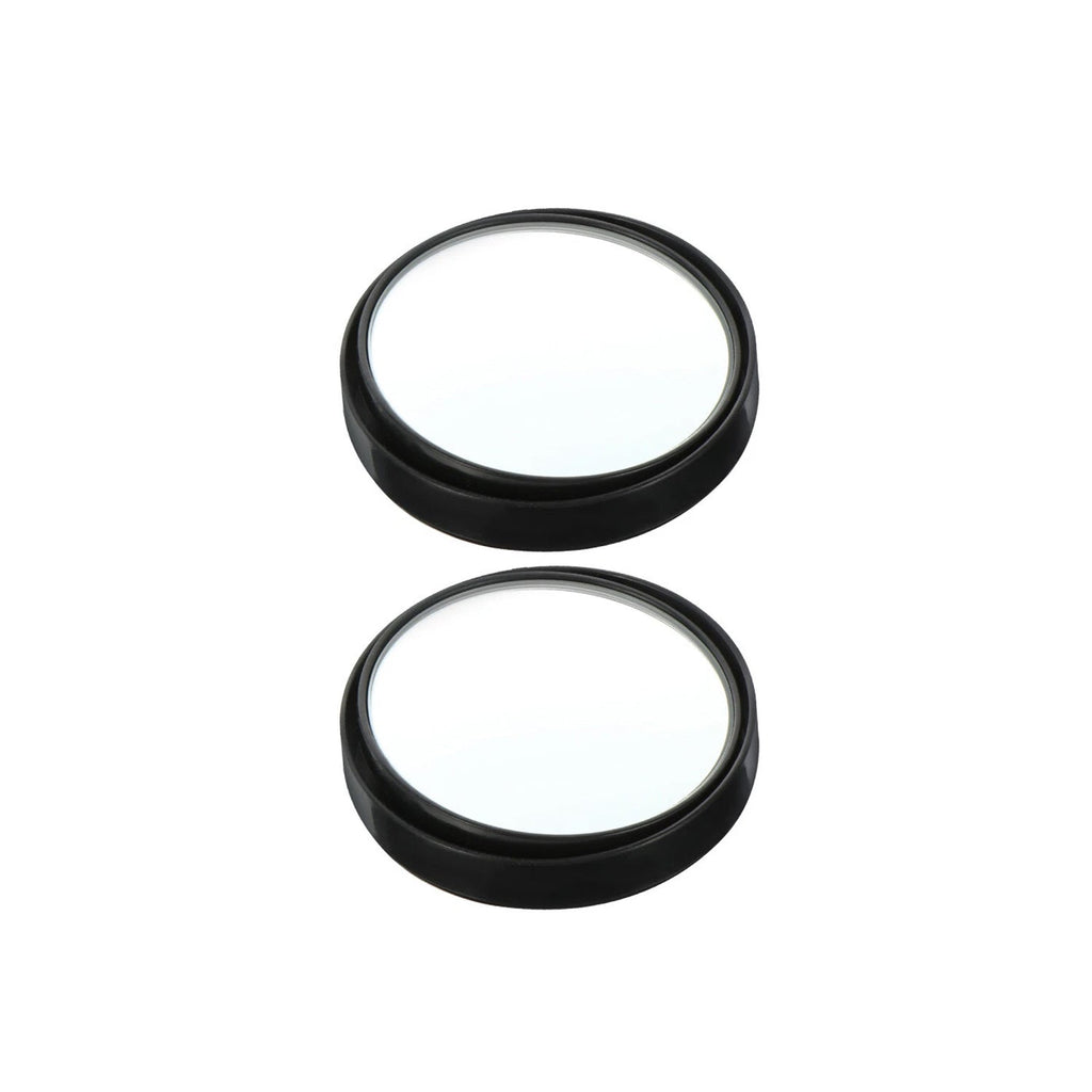 Pair of universal car blind spot convex mirrors with adhesive backing