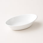 Deep profile of Marin oval serving bowl in white plastic