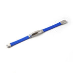 Silicone wrist bracelet with sleek metal finish for casual wear