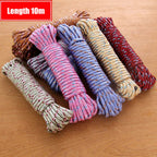 Versatile 10m clothesline rope in a bright color, suitable for various uses.