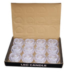 Flameless decorative LED candles shaped like hearts, ideal for safe home decoration